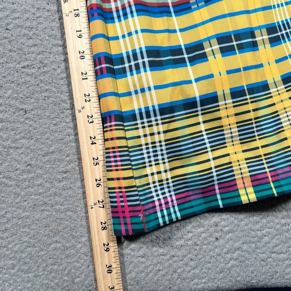 Uoozee Pants Womens 26x28.5 Multicolor Plaid Pleated High Rise Wide Leg Casual - Picture 7 of 9